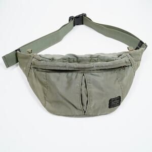 Porter Yoshida Tanker Waist Bag Sage Green Nylon Made in Japan